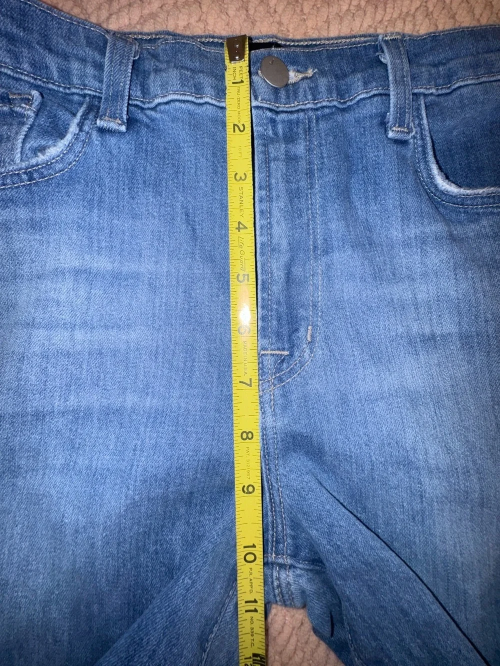 J Brand Ruby High Rise Crop Cigarette Jeans Lace Hem Blue Size 29